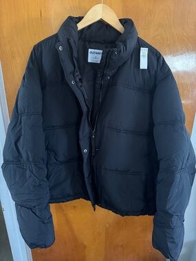Black Puffer Jacket Womens 2X Old Navy